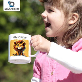 Kindertasse | Löwenstarker Morgengruß | 320ml - Druckerino