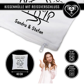 Kissen mit Spruch Ich wünschte wir würden zusammen wohnen personalisiert - Geschenk Fernbeziehung