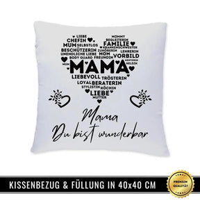 Kissen - Mama Du bist wunderbar - Druckerino