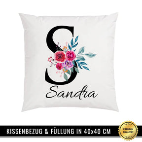 Kissen personalisiert mit Initial und Namen
