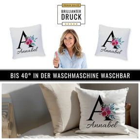 Kissen personalisiert mit Initial und Namen