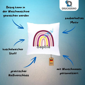 Kissen Regenbogen | Mädchen | personalisiert - Druckerino