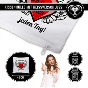 Kissen - Scheiß auf Valentinstag! Ich liebe dich jeden Tag - Druckerino