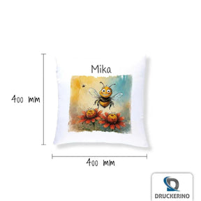 Kuschelkissen Kinder | Abenteuer Biene 40x40 cm - Druckerino