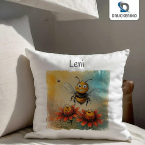 Kuschelkissen Kinder | Abenteuer Biene 40x40 cm - Druckerino