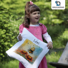 Kuschelkissen Kinder | Abenteuer Biene 40x40 cm - Druckerino