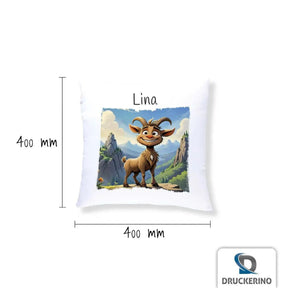 Kuschelkissen Kinder | Abenteuer Ziege 40x40 cm - Druckerino