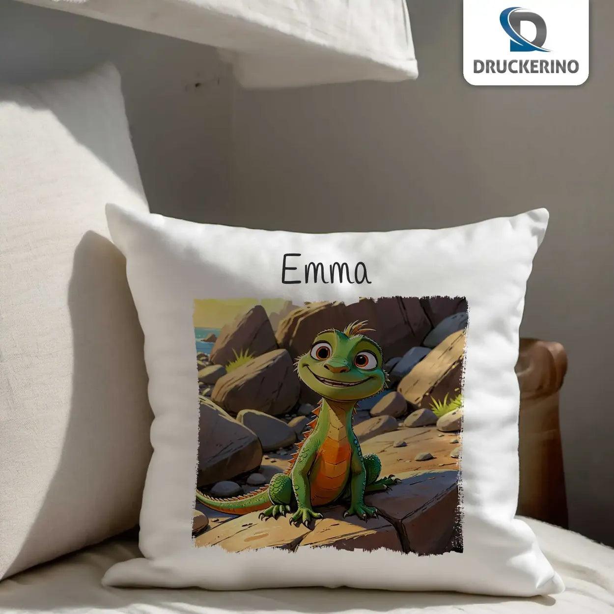 Kuschelkissen Kinder | Abenteuerdrache 40x40 cm - Druckerino