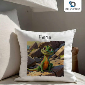 Kuschelkissen Kinder | Abenteuerdrache 40x40 cm - Druckerino
