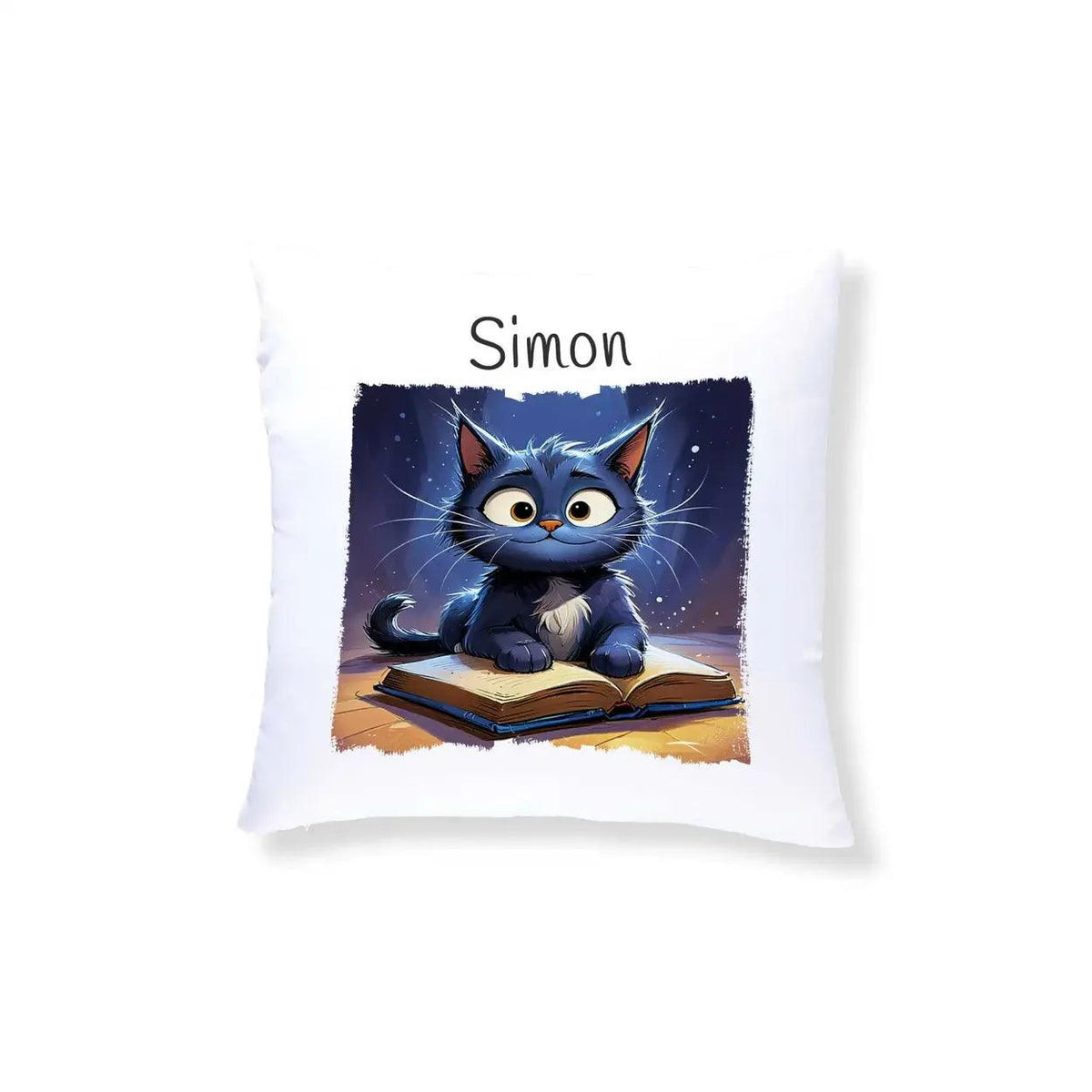 Kuschelkissen Kinder | Bücherkatze 40x40 cm - Druckerino