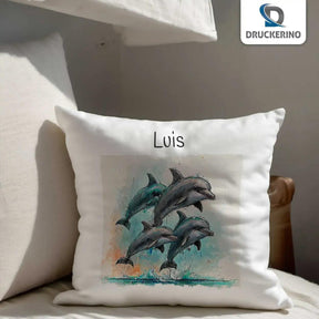 Kuschelkissen Kinder | Delfinzauber 40x40 cm - Druckerino