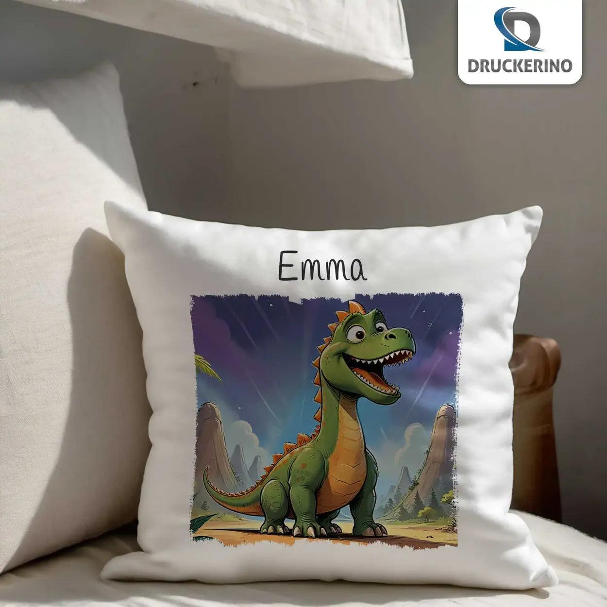 Kuschelkissen Kinder | Dino-Abenteuer 40x40 cm - Druckerino