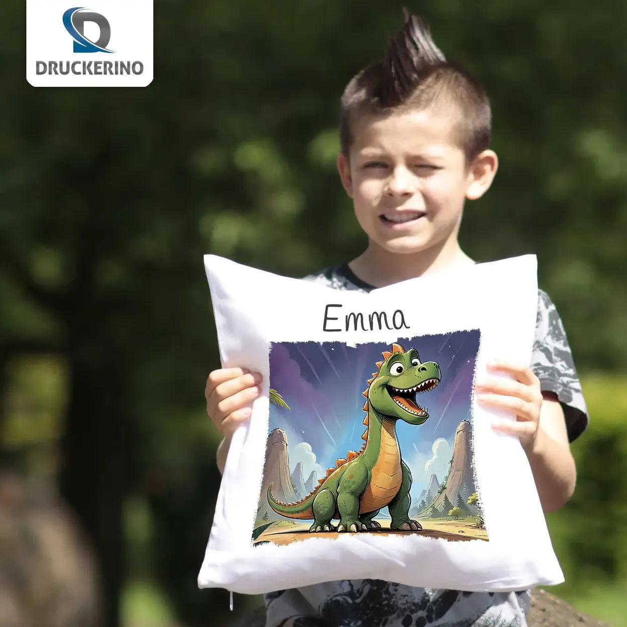 Kuschelkissen Kinder | Dino-Abenteuer 40x40 cm - Druckerino