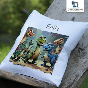 Kuschelkissen Kinder | Dino-Abenteuer 40x40 cm - Druckerino