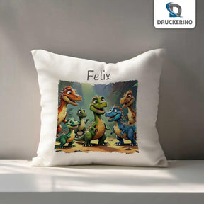 Kuschelkissen Kinder | Dino-Abenteuer 40x40 cm - Druckerino