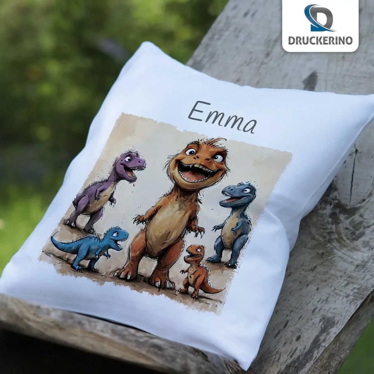 Kuschelkissen Kinder | Dinozauber 40x40 cm - Druckerino