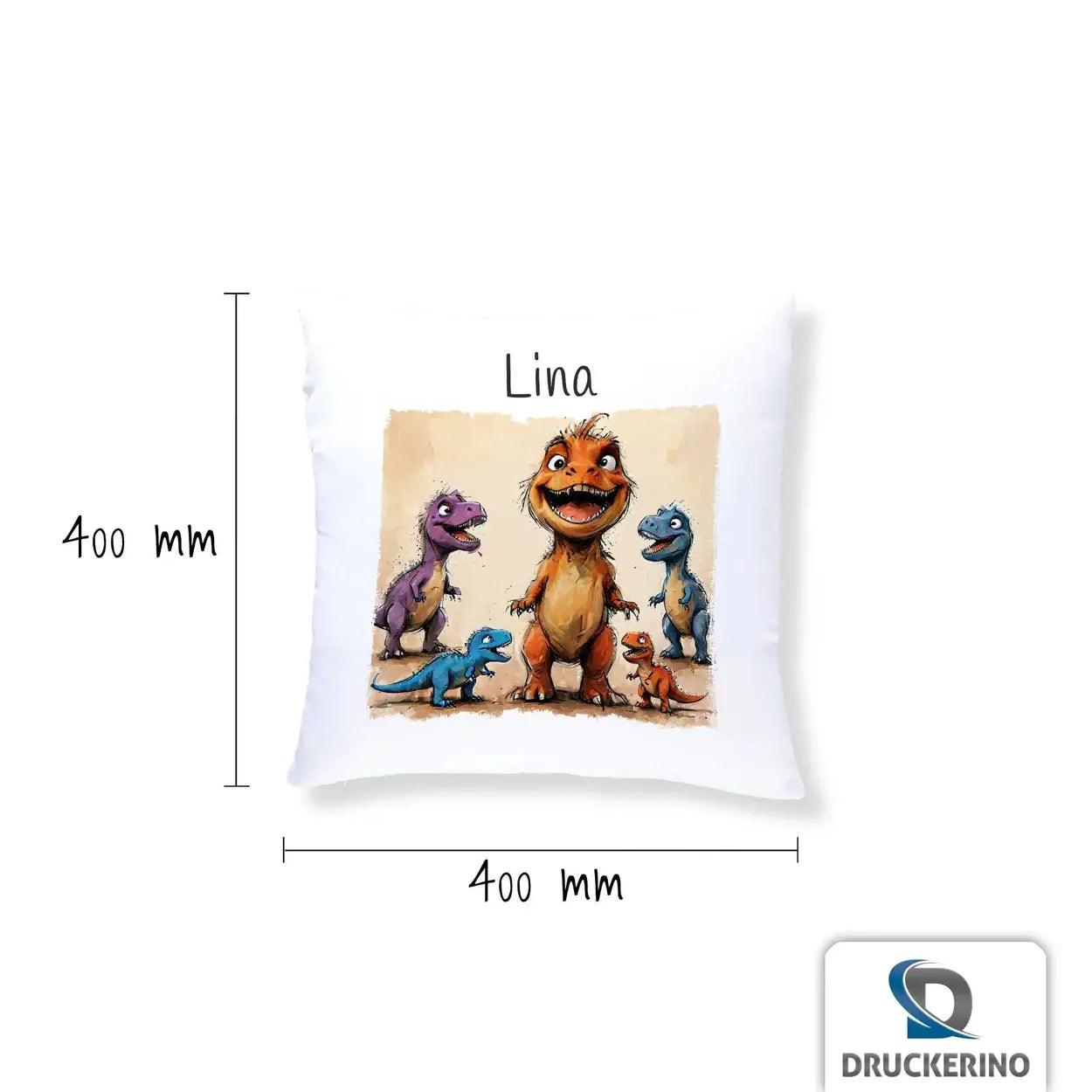 Kuschelkissen Kinder | Dinozauber 40x40 cm - Druckerino