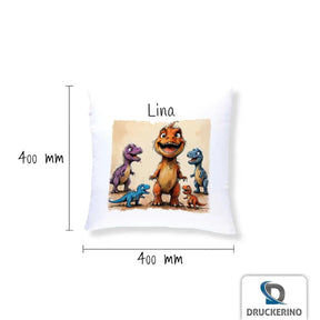 Kuschelkissen Kinder | Dinozauber 40x40 cm - Druckerino