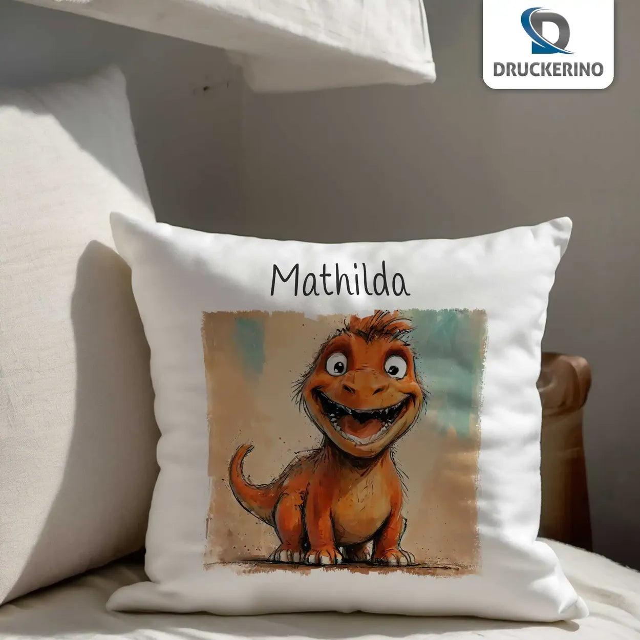 Kuschelkissen Kinder | Dinozauber 40x40 cm - Druckerino