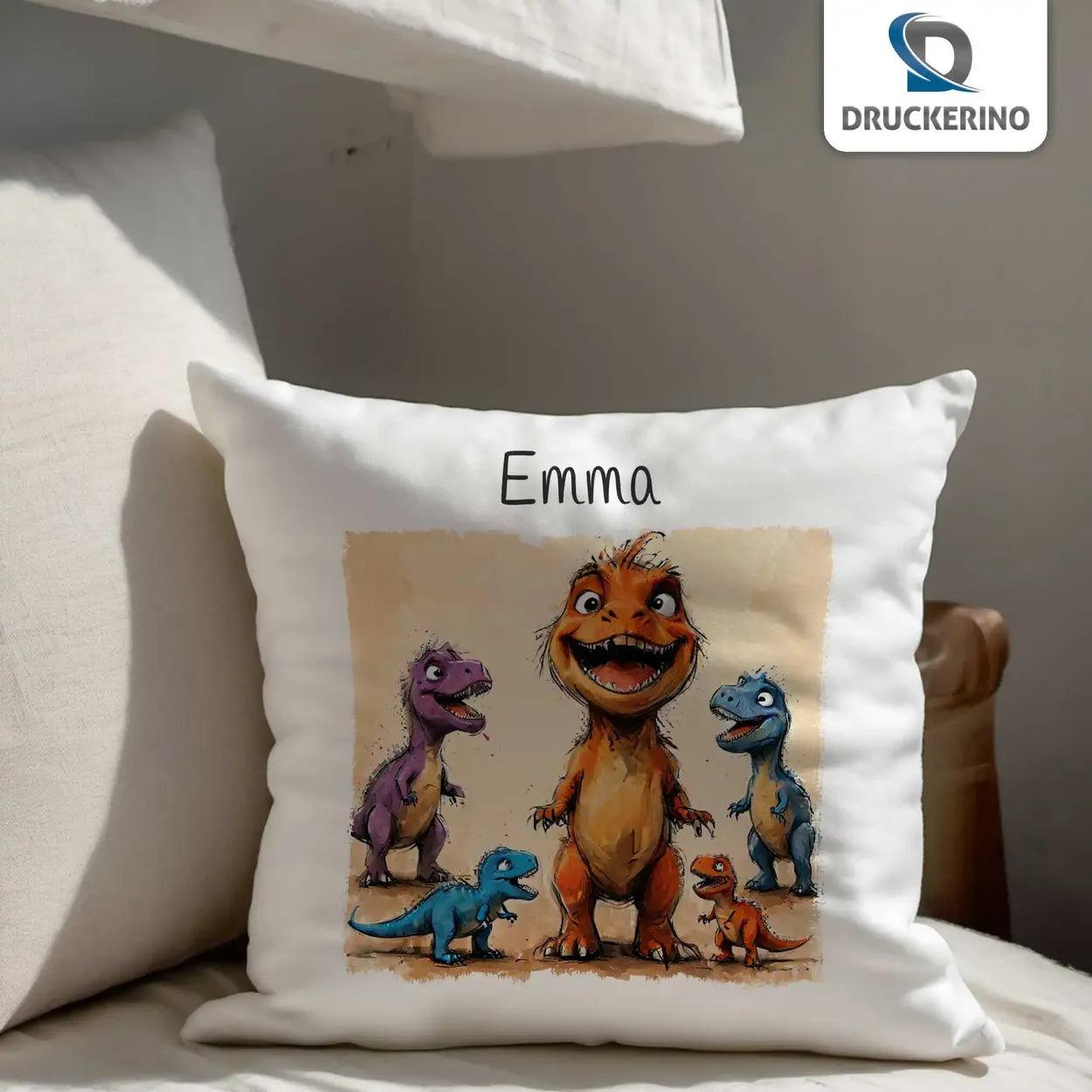 Kuschelkissen Kinder | Dinozauber 40x40 cm - Druckerino
