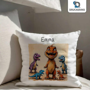 Kuschelkissen Kinder | Dinozauber 40x40 cm - Druckerino