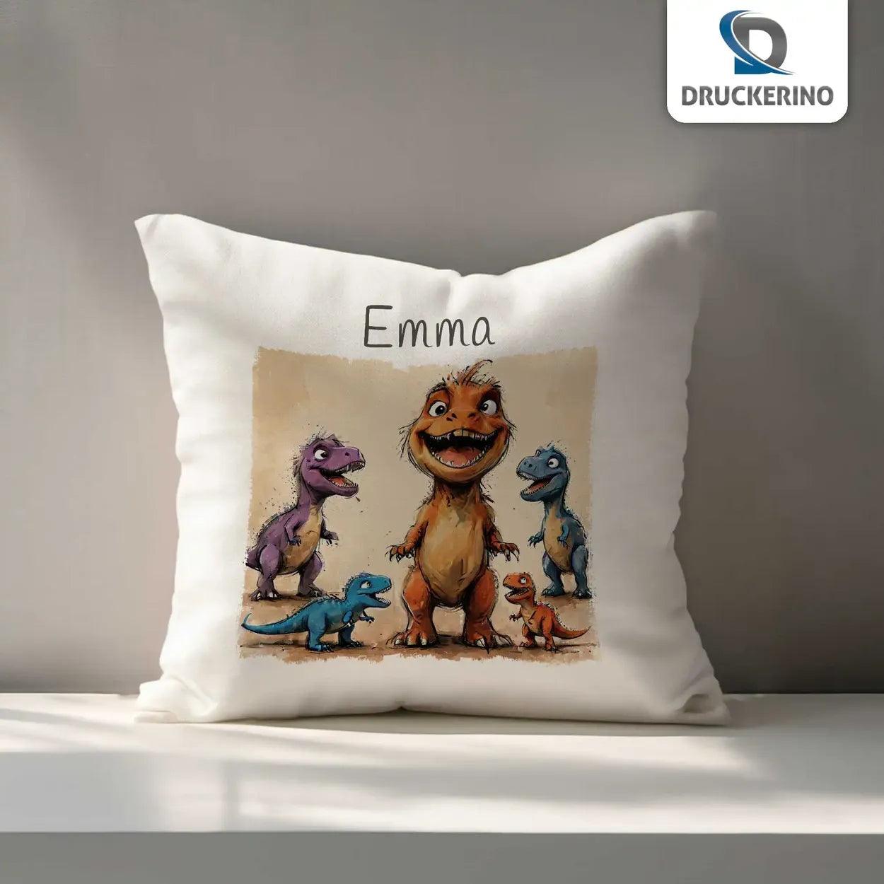 Kuschelkissen Kinder | Dinozauber 40x40 cm - Druckerino