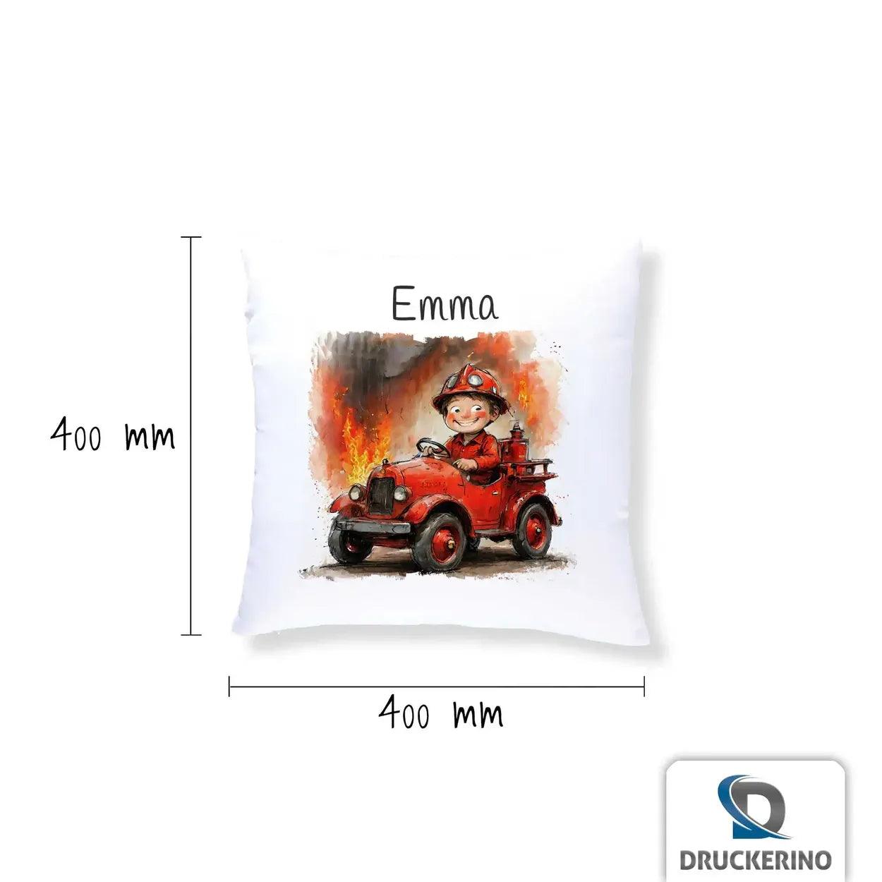 Kuschelkissen Kinder | Feuerwehrheld 40x40 cm - Druckerino