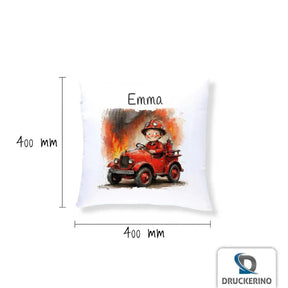 Kuschelkissen Kinder | Feuerwehrheld 40x40 cm - Druckerino