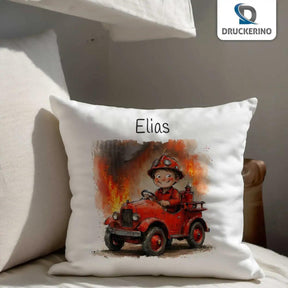 Kuschelkissen Kinder | Feuerwehrheld 40x40 cm - Druckerino