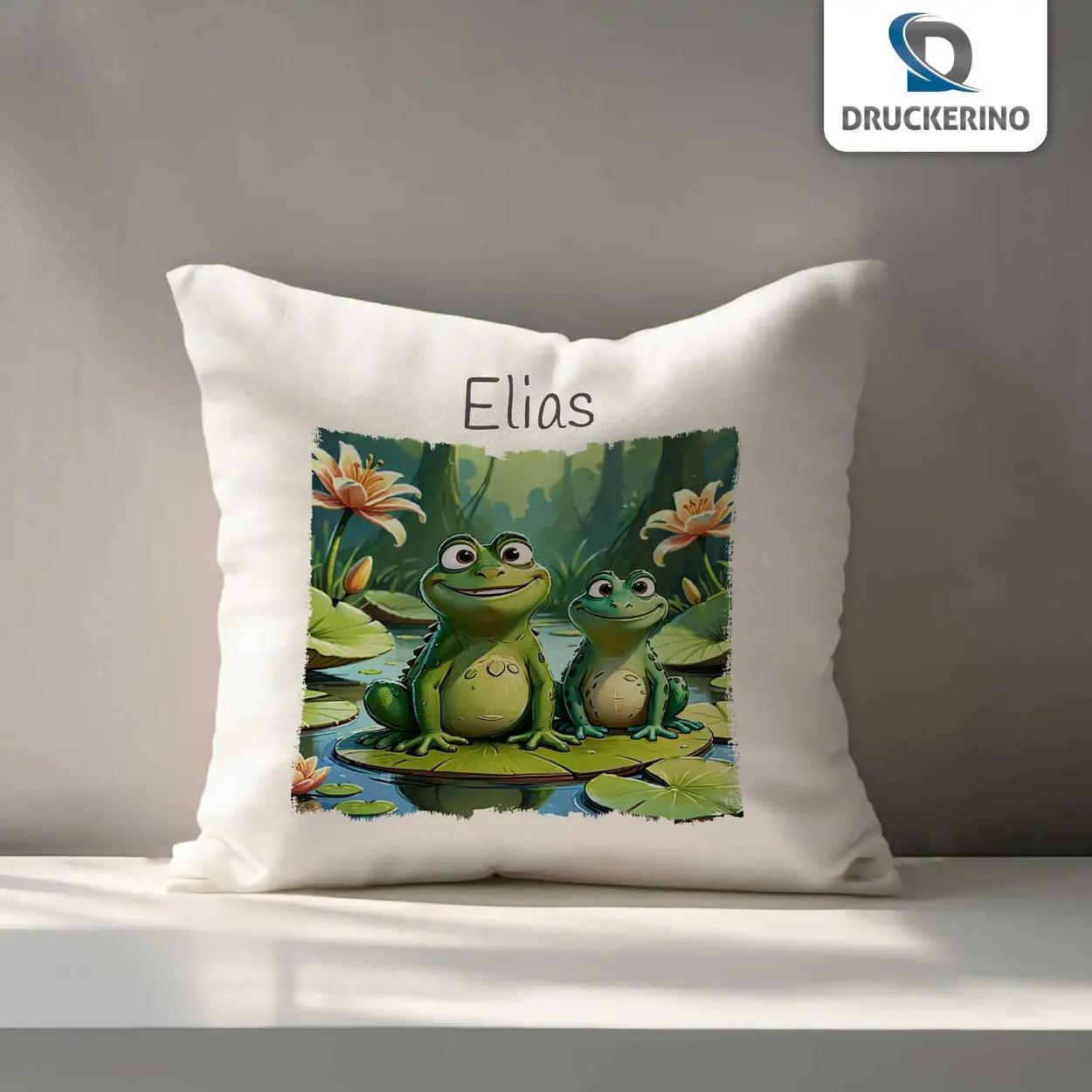 Kuschelkissen Kinder | Froschfreunde 40x40 cm - Druckerino