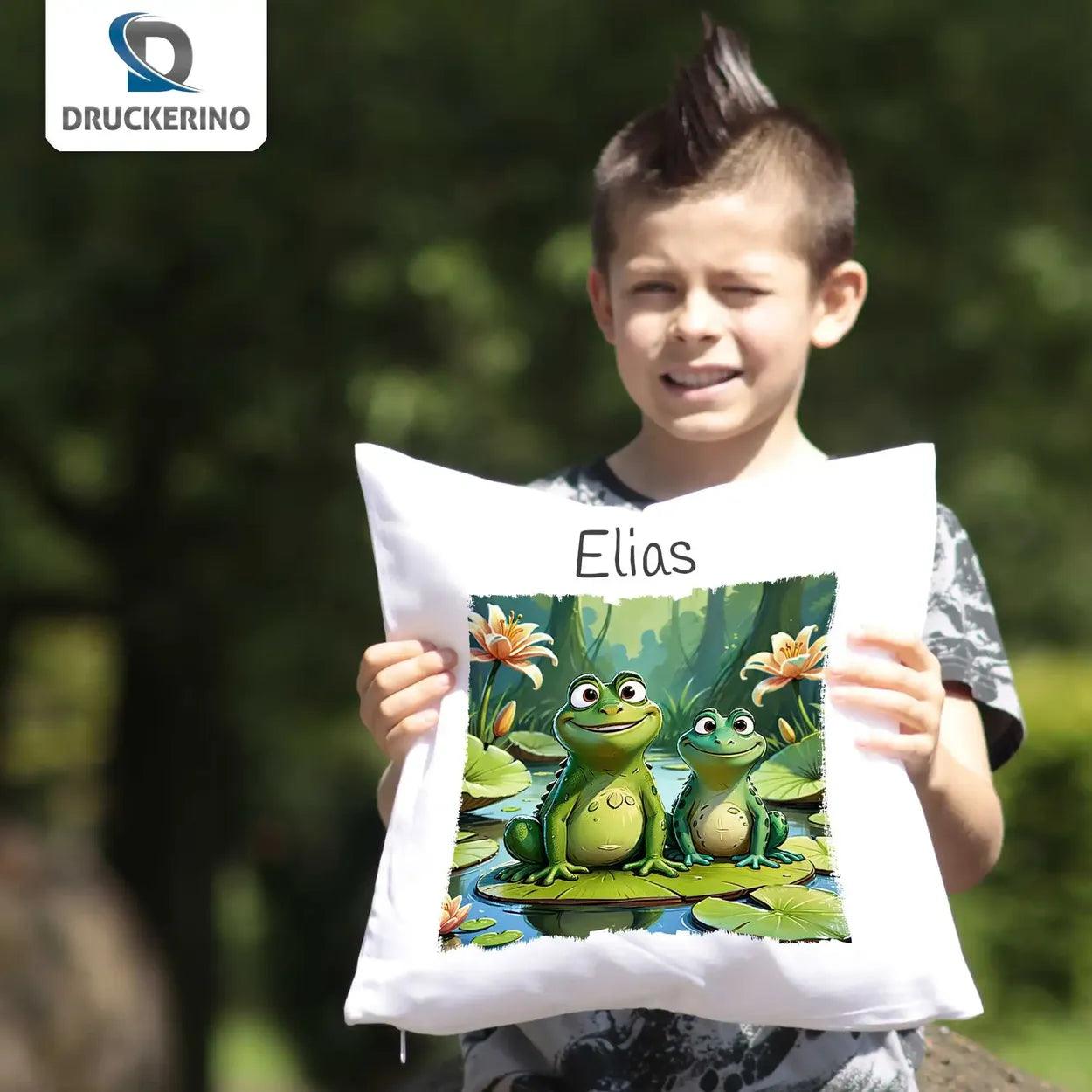Kuschelkissen Kinder | Froschfreunde 40x40 cm - Druckerino
