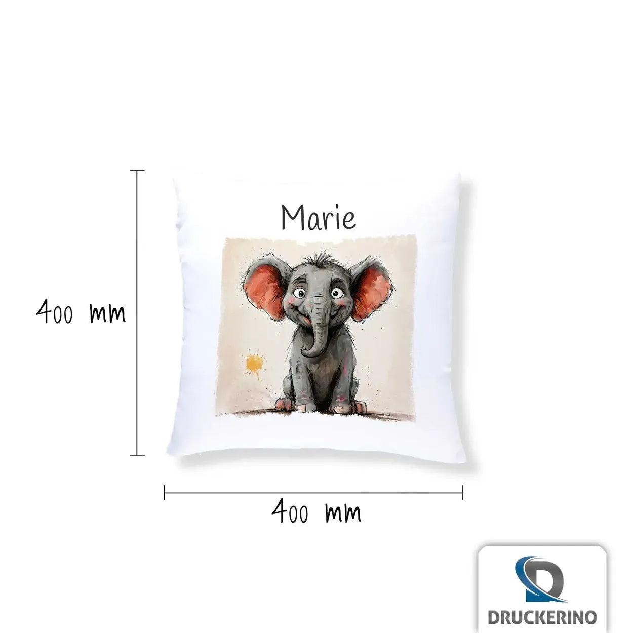 Kuschelkissen Kinder | Kleiner Elefant 40x40 cm - Druckerino