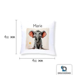 Kuschelkissen Kinder | Kleiner Elefant 40x40 cm - Druckerino