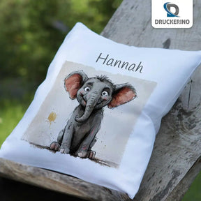Kuschelkissen Kinder | Kleiner Elefant 40x40 cm - Druckerino