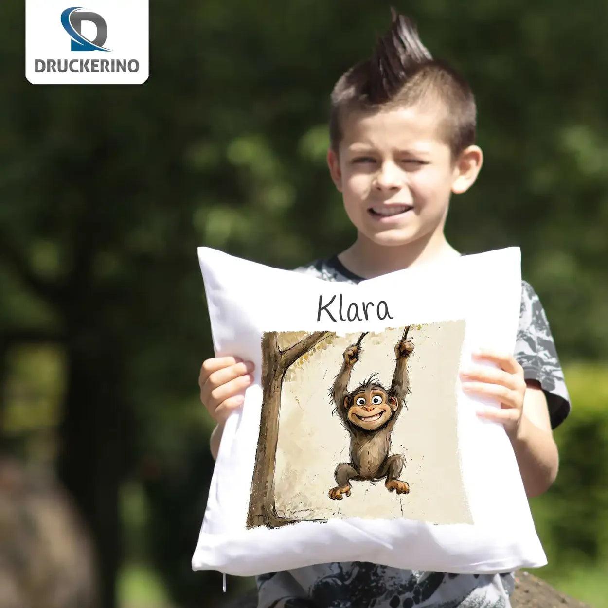 Kuschelkissen Kinder | Kuschelfreund Affenstark 40x40 cm - Druckerino
