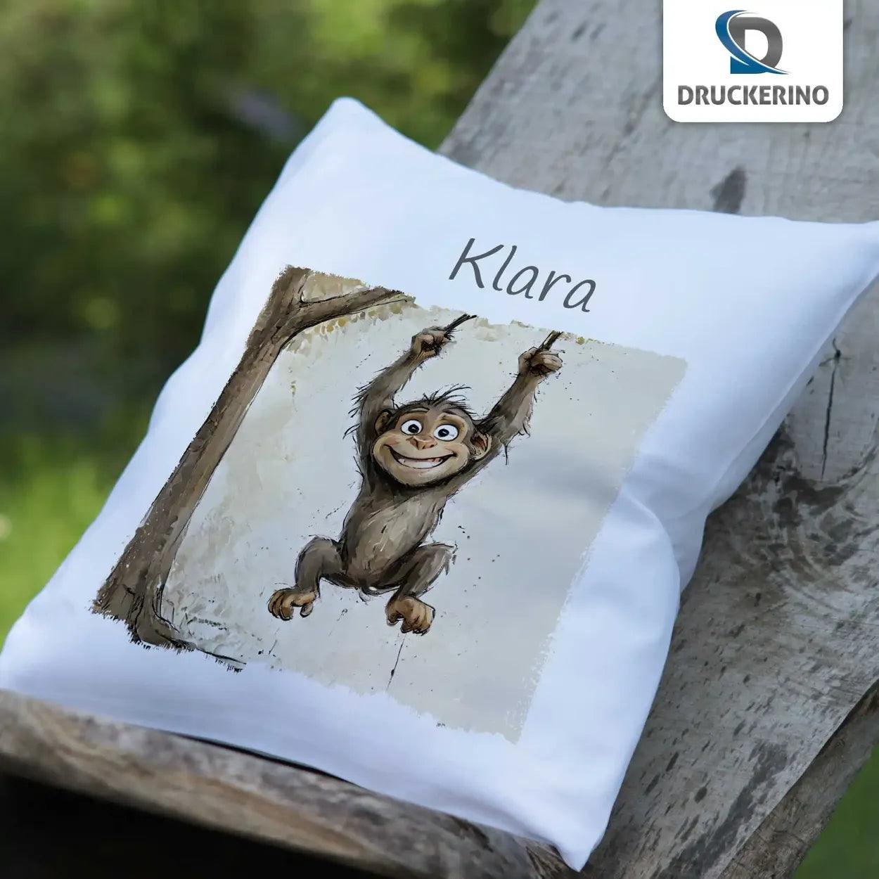 Kuschelkissen Kinder | Kuschelfreund Affenstark 40x40 cm - Druckerino