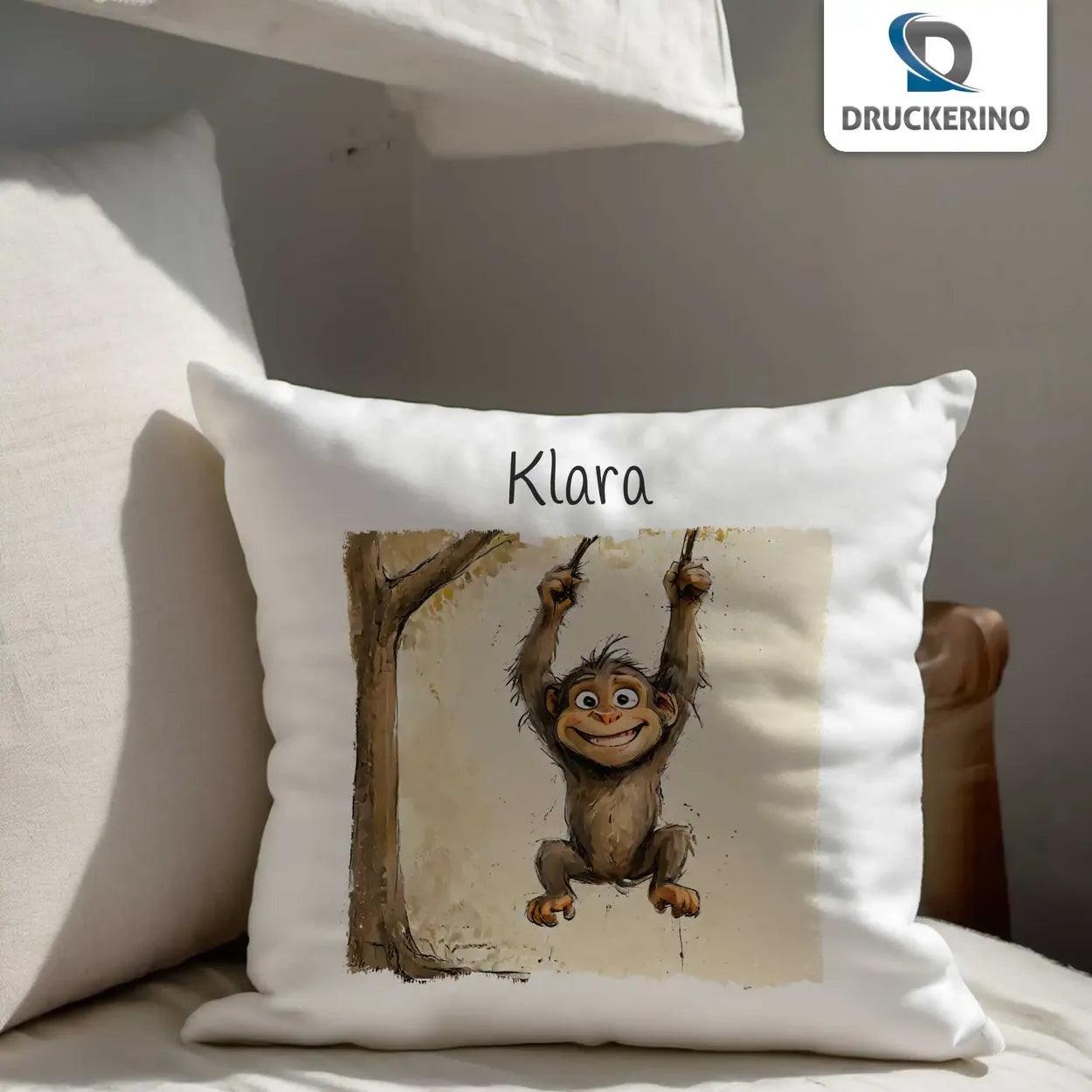 Kuschelkissen Kinder | Kuschelfreund Affenstark 40x40 cm - Druckerino