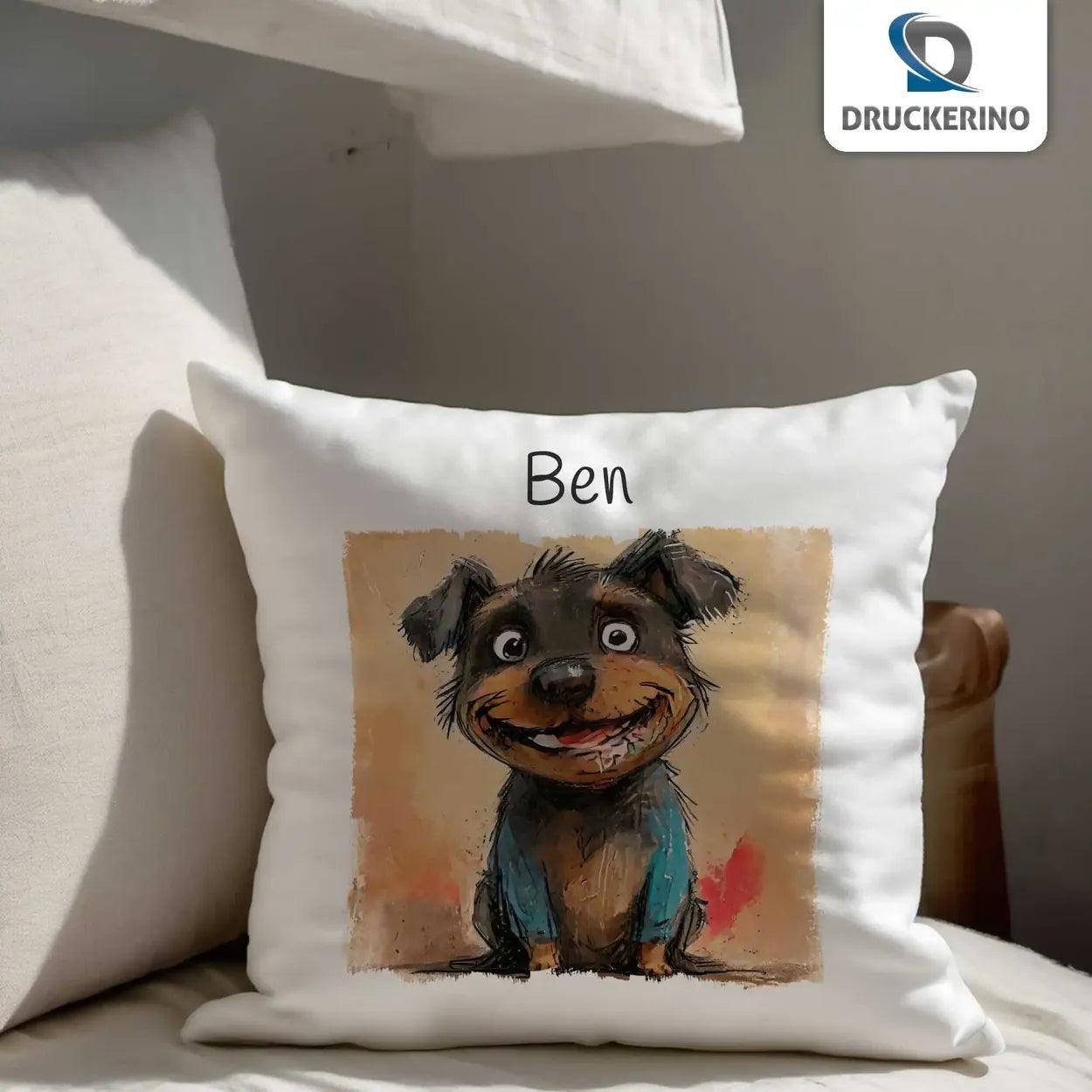 Kuschelkissen Kinder | Kuschelfreund Wauzi 40x40 cm - Druckerino