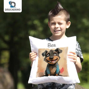 Kuschelkissen Kinder | Kuschelfreund Wauzi 40x40 cm - Druckerino