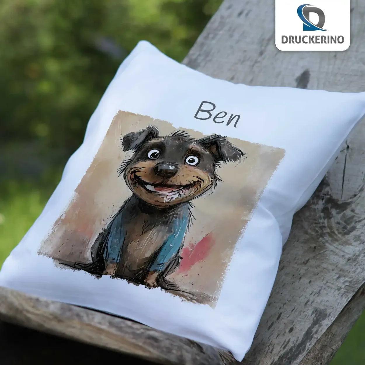 Kuschelkissen Kinder | Kuschelfreund Wauzi 40x40 cm - Druckerino