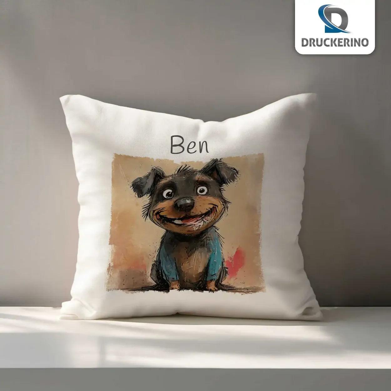 Kuschelkissen Kinder | Kuschelfreund Wauzi 40x40 cm - Druckerino