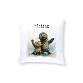 Kuschelkissen Kinder | Otter Freunde 40x40 cm - Druckerino