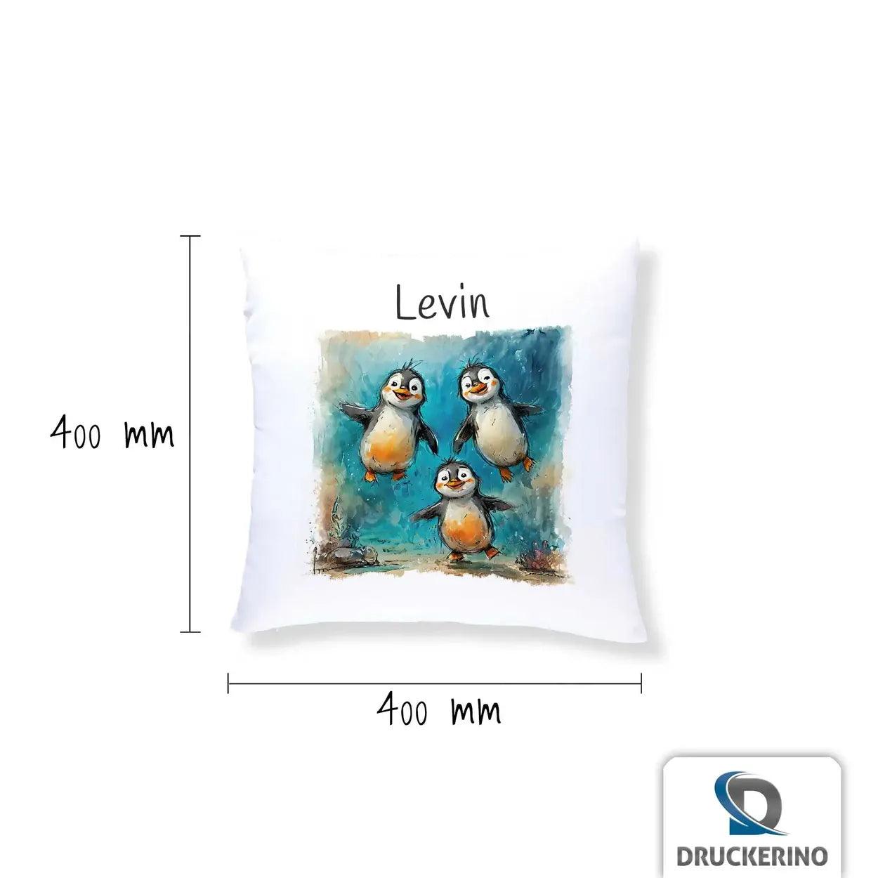 Kuschelkissen Kinder | Pinguin-Freunde 40x40 cm - Druckerino
