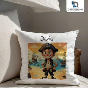 Kuschelkissen Kinder | Piratenabenteuer 40x40 cm - Druckerino