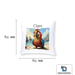 Kuschelkissen Kinder | Piratenpapagei Abenteuer 40x40 cm - Druckerino