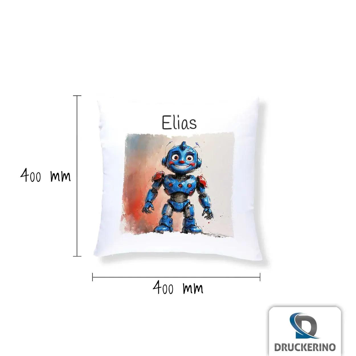 Kuschelkissen Kinder | Roboterfreund 40x40 cm - Druckerino