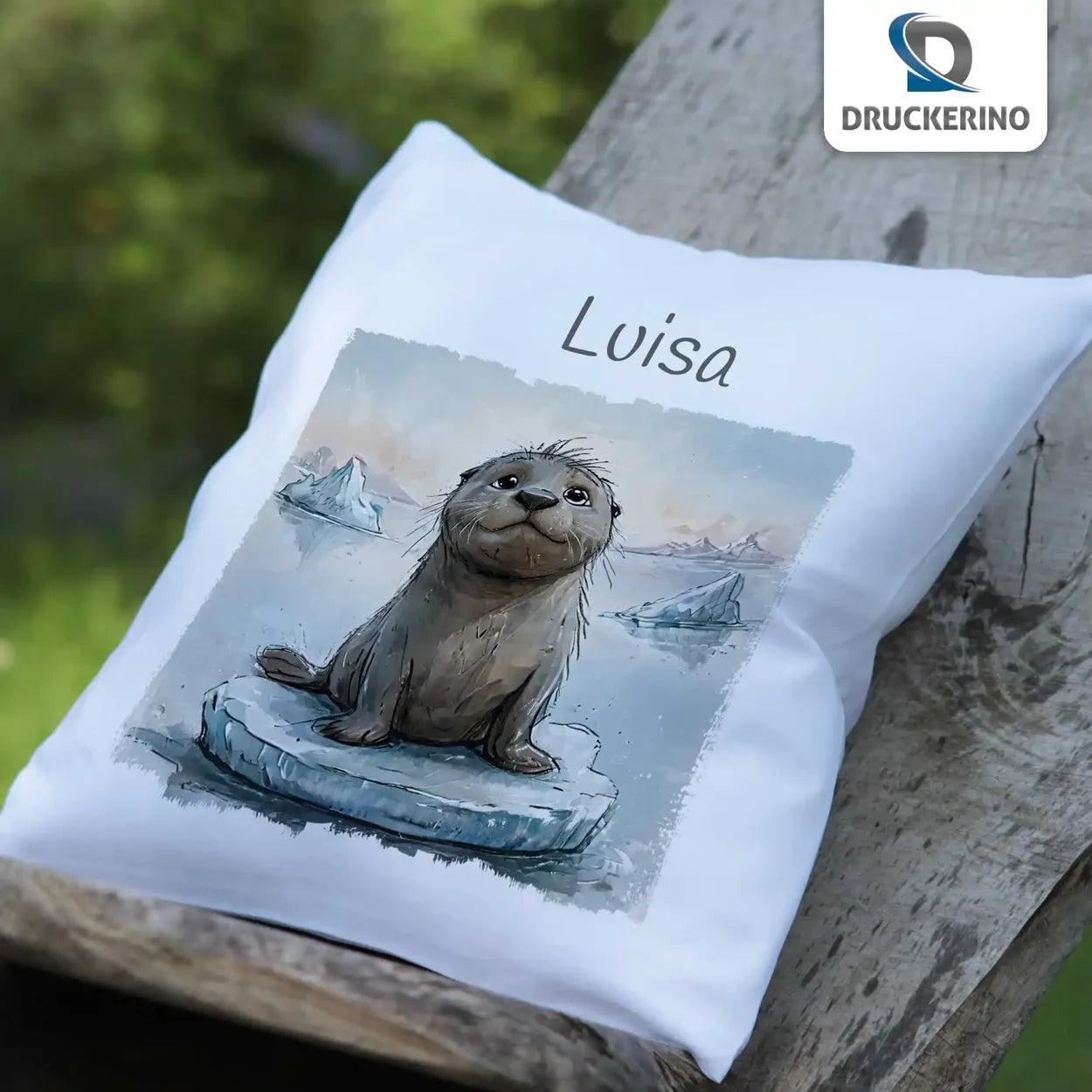 Kuschelkissen Kinder | Seehund 40x40 cm - Druckerino