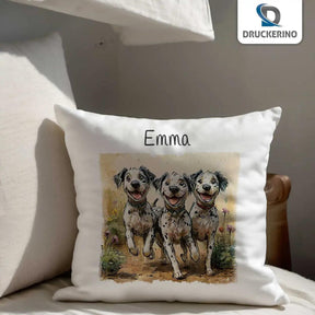 Kuschelkissen Kinder | Tapsige Hundewelpen 40x40 cm - Druckerino