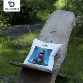 Kuschelkissen Kinder | Traumhippo 40x40 cm - Druckerino