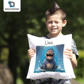 Kuschelkissen Kinder | Traumhippo 40x40 cm - Druckerino